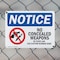 Signmission No Concealed Weapons OSHA Notice Sign, Plastic, 14in W x 10in L, 2PK OS-2PACK-NS-P-1014-L-16069 - alternate 5